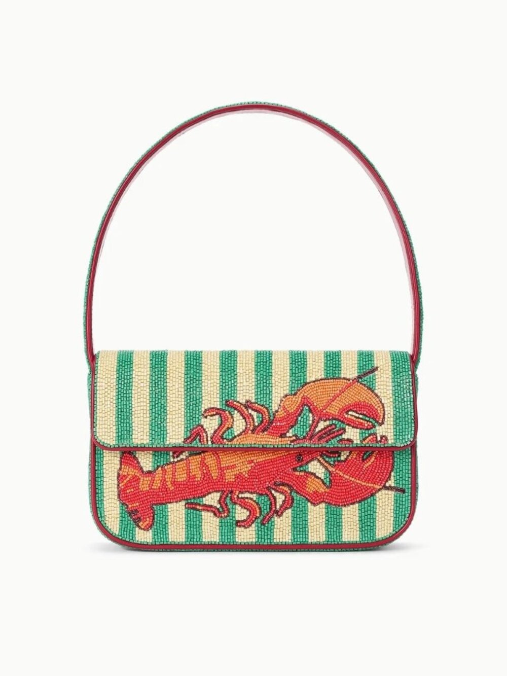 Staud Tommy Beaded Bag in Summer Lobster